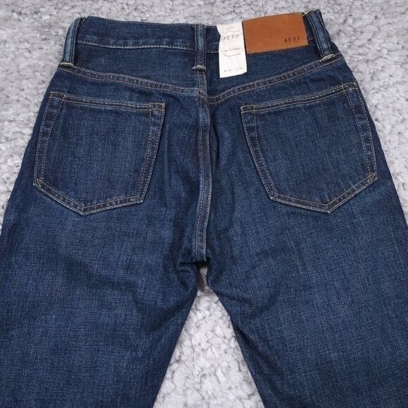AE77 The Classic Straight Leg Jeans Women's 24 x 30 Japanese Selvedge Dark Wash - Picture 3 of 9